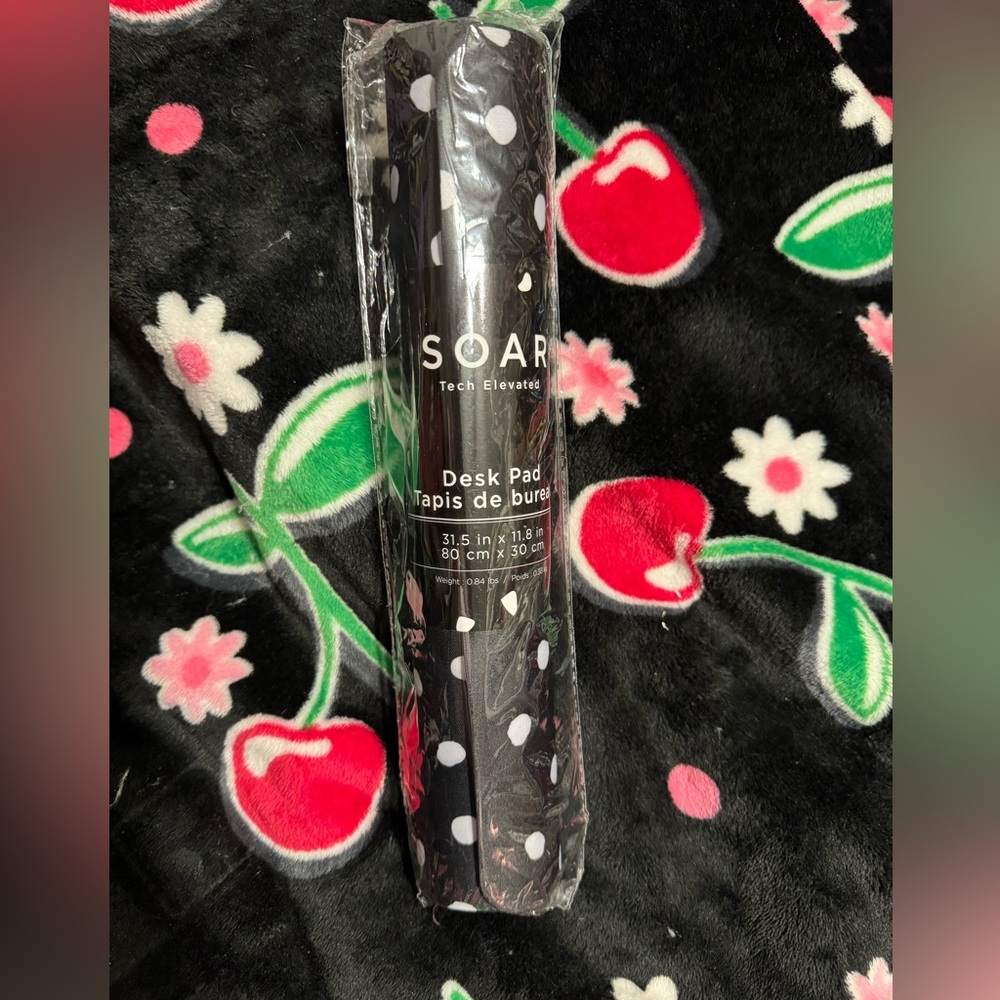 SOAR Black and White Polka Dot Desk Pad